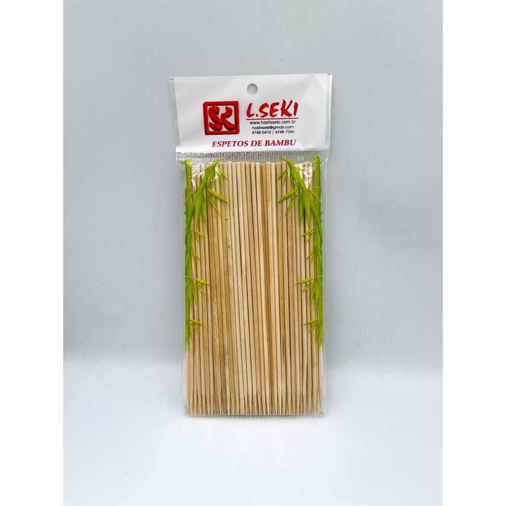 Espeto de Bambu 15cm x 2,5mm para Churrasco e Finger Food 100 Unidades