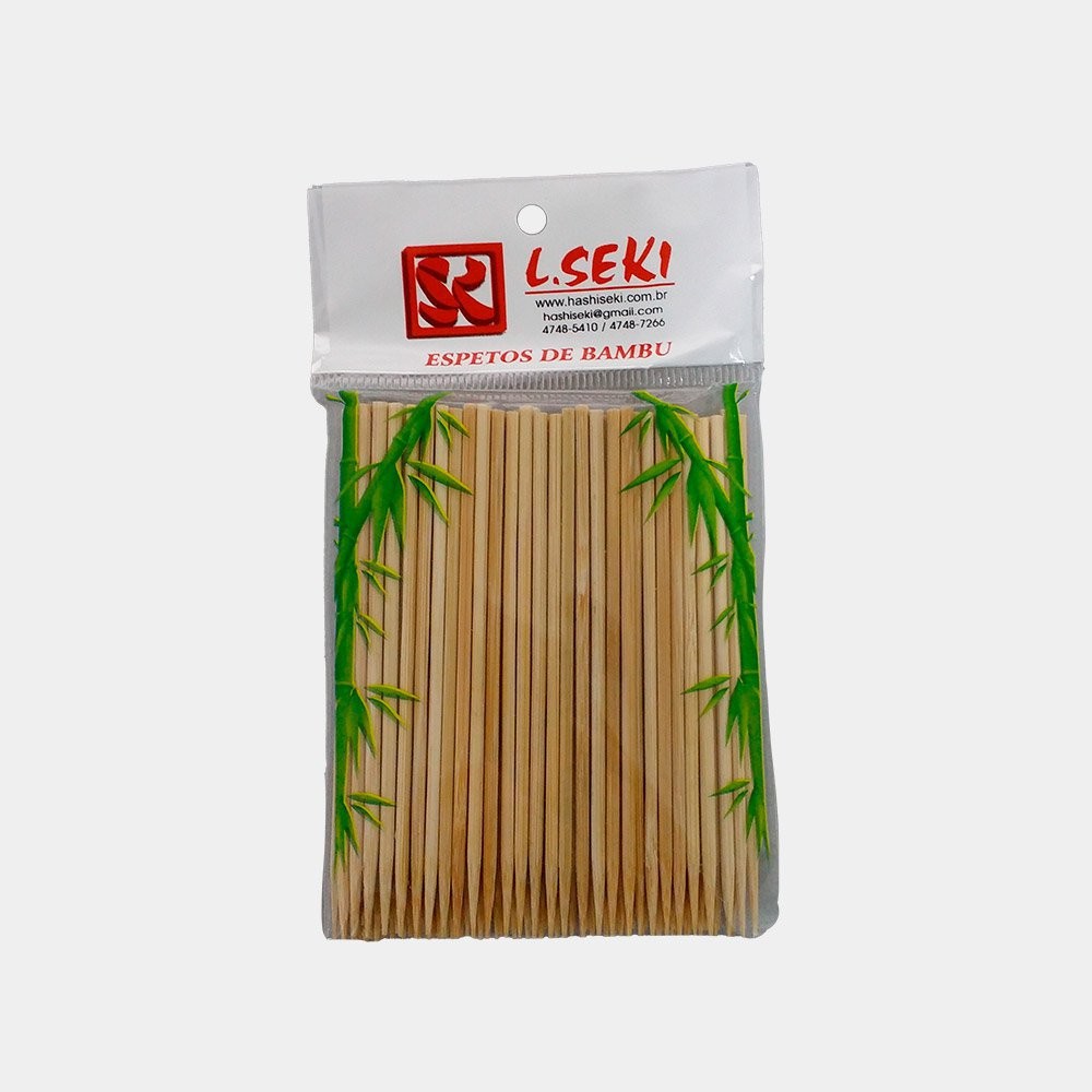 Espeto de Bambu 10cm x 2,5mm para Churrasco e Finger Food 100 Unidades