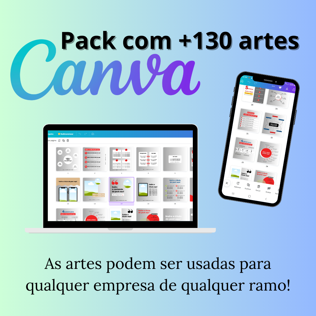 PACK DE ARTES DO CANVA (+130 ARTES EDITÁVEIS)