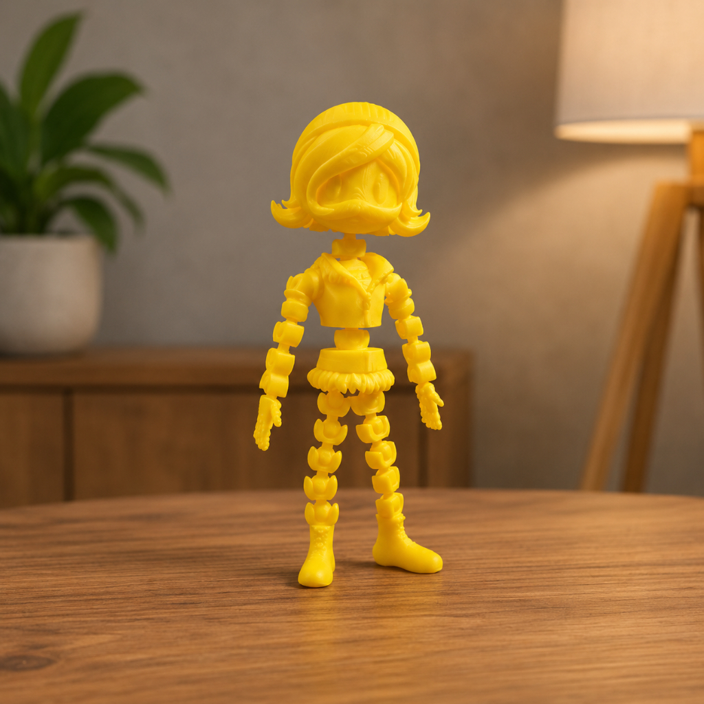 Boneco Action Figure Uzi Doorman de Murder Drones Articulado Detalhado Dourado