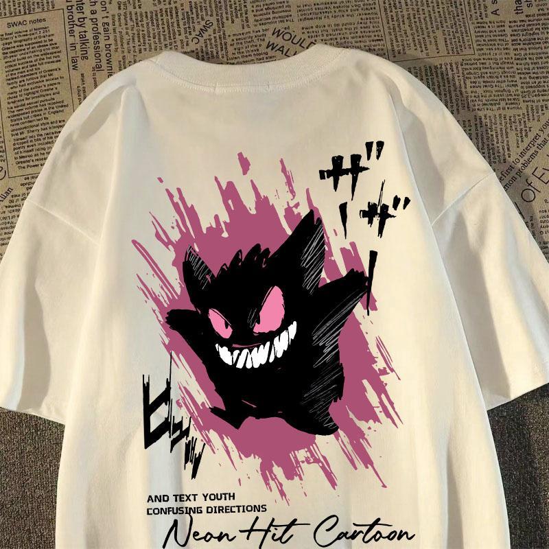 Camiseta Preta Unissex, Design com Personagem de Anime Estilizado e Texto 
