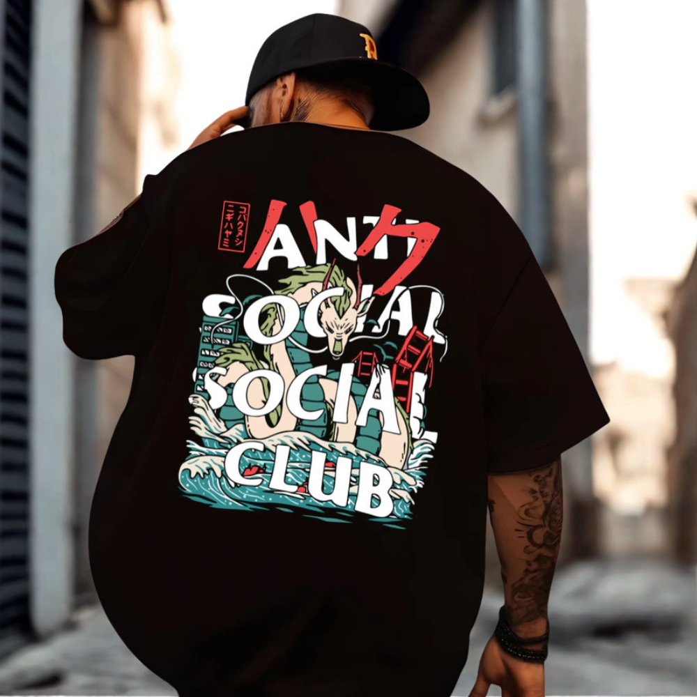 Camiseta de manga curta 100% algodão macia, estilo japonês, com design duplo em frente e trás, estampa cartoon