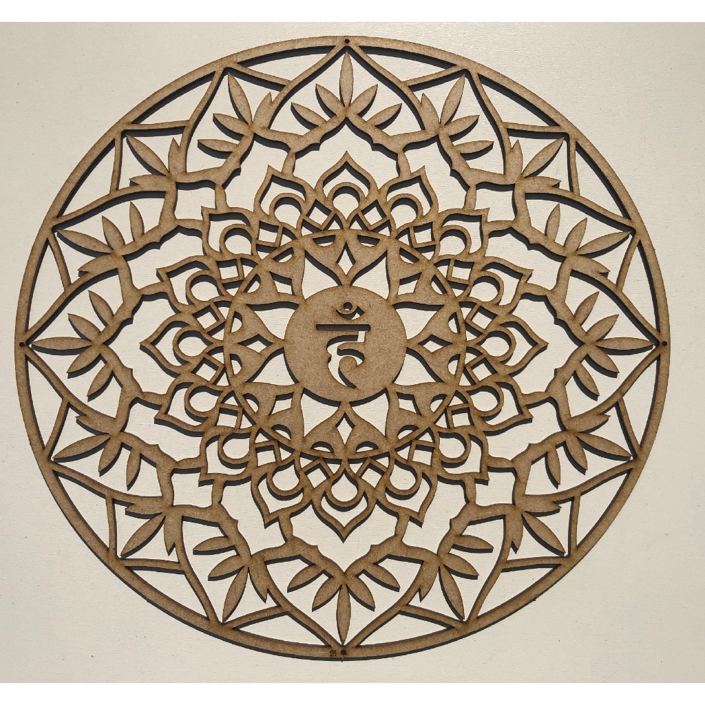 Mandala Chakra Throat mdf decoração yoga 60x60cm - modelo A21 - corte laser