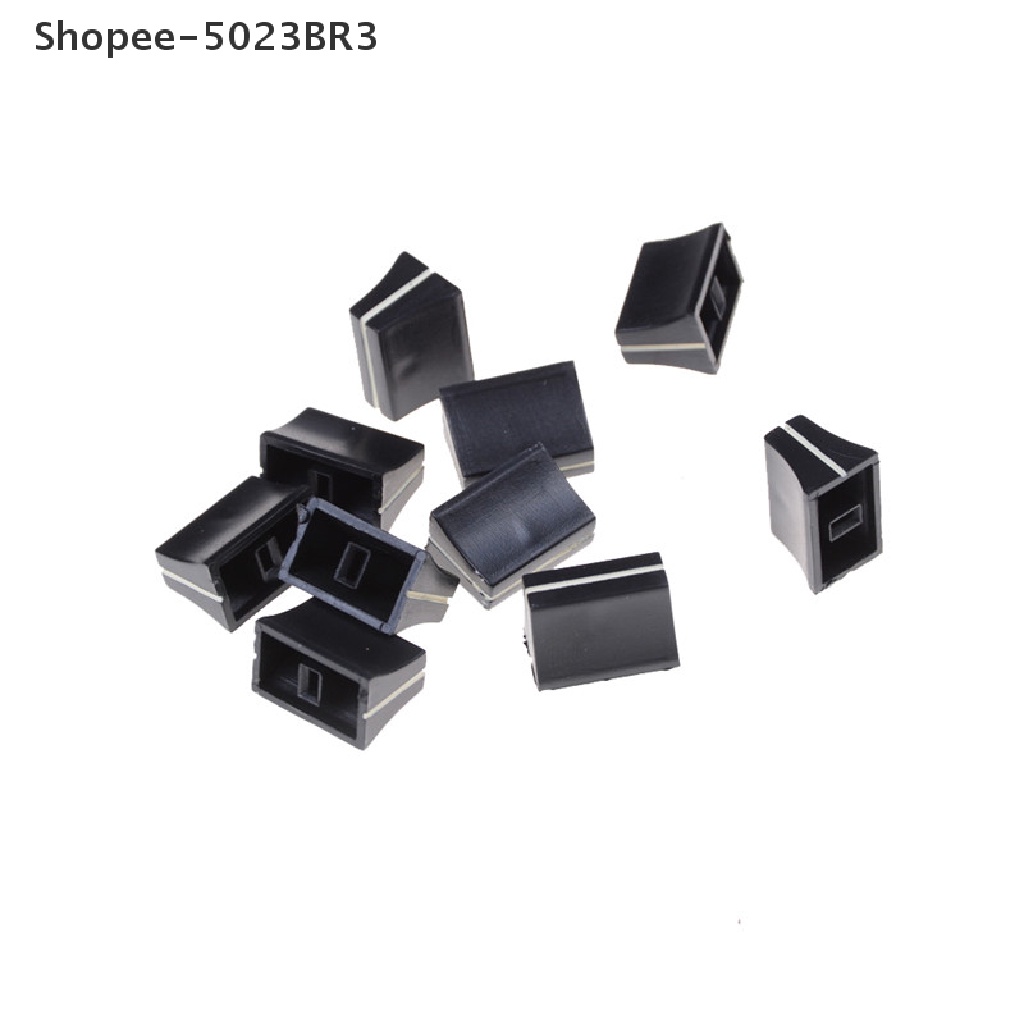 **tools** 10 x Black Slide Potentiometer Mixer Fader Knob 19mmLx12mmW for 4mm Shaft 。