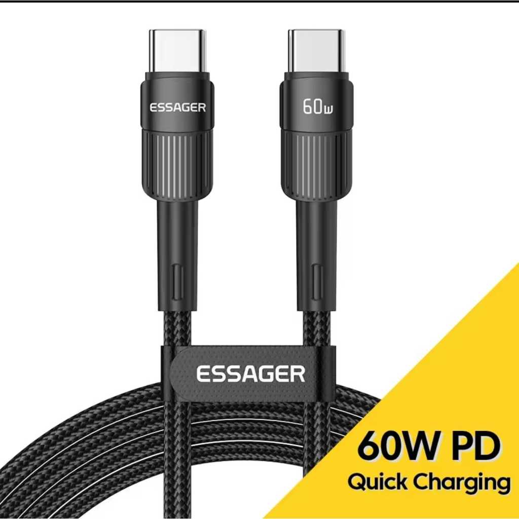 Cabo USB-C 60W PD QC 3.0 Fast Charging 3A Nylon 1m Essager
