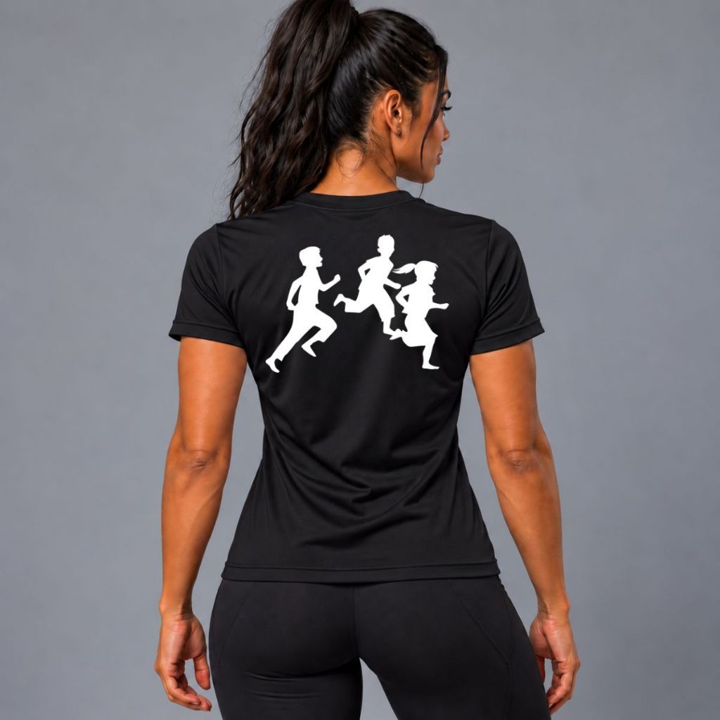 Camiseta DryFit Babylook Feminina Corrida Running Estampada Treino Esportivo Academia Fitness