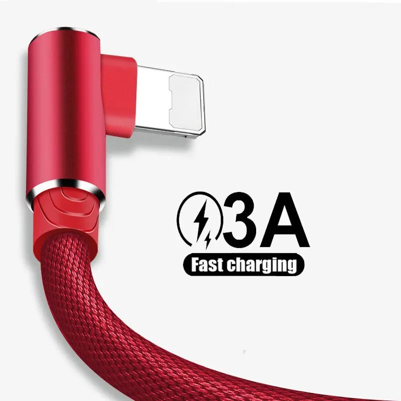 1m/2m/3m 90 ° Versão De Luz De Cabo De Dados De Carregamento Rápido/Android Tipo C/Micro USB Para iPhone