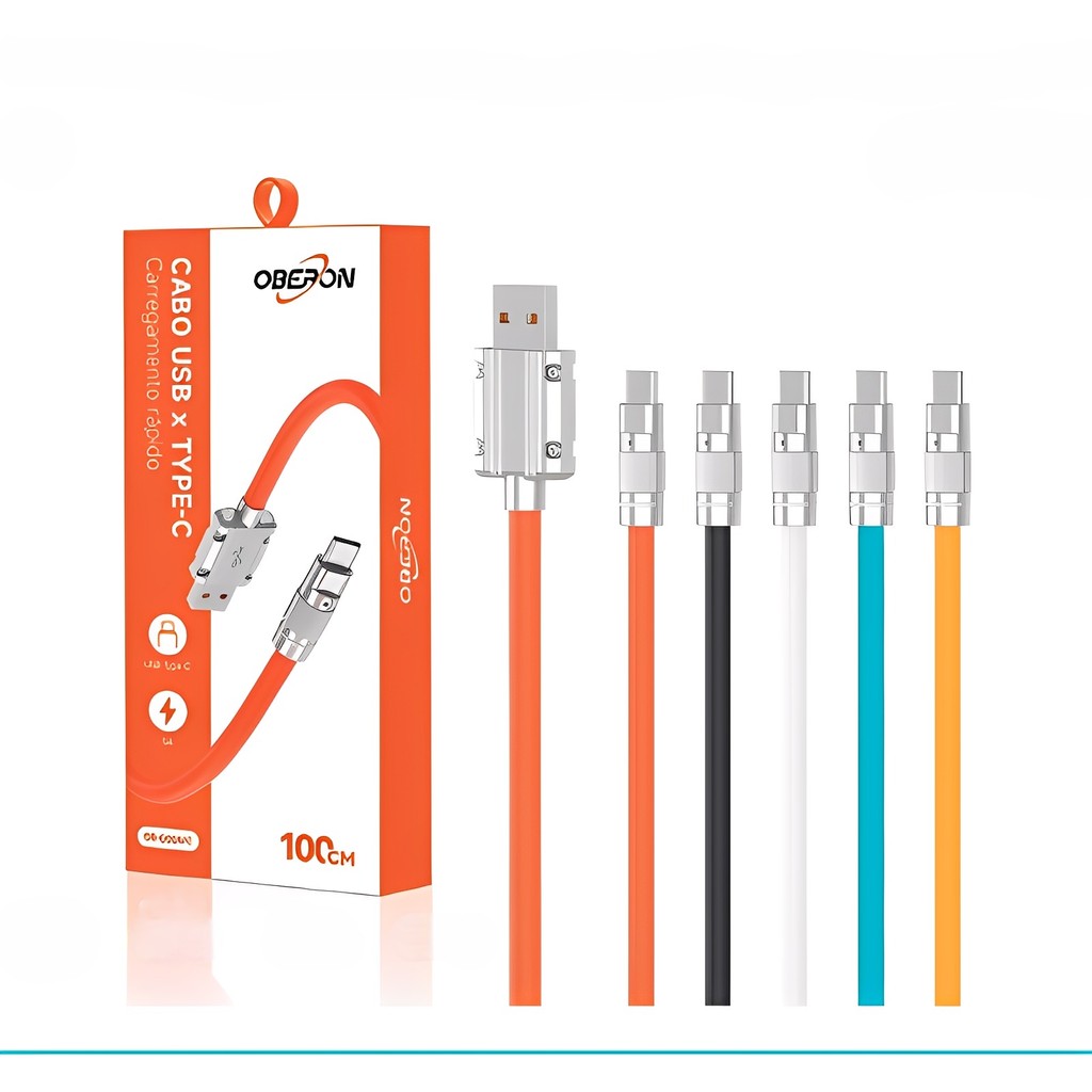 Cabo Carregamento Rápido Turbo De Silicone Líquido USB para Micro USB Type-C Lightning 1Metro Compatível iPhone Android