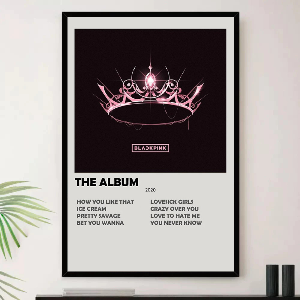 Quadro Placa Decorativa Música Internacional Blackpink Dance Pop K-pop Álbuns com Moldura