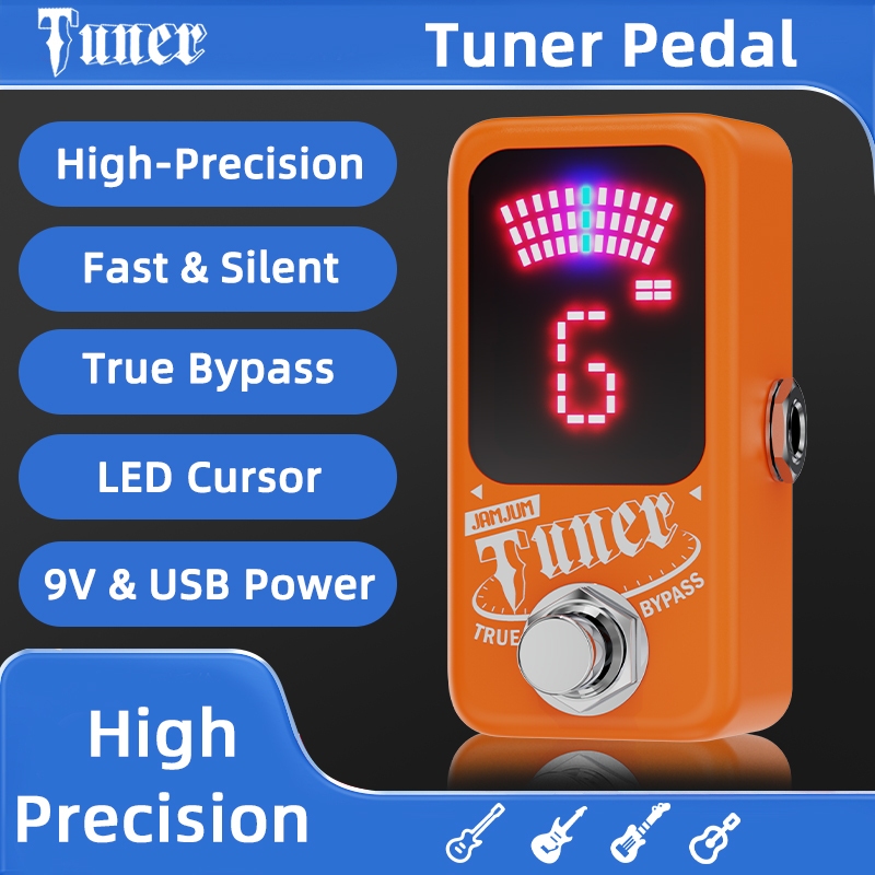 Pedal Afinador De Guitarra True Bypass Ultra-Fast Tuning Display LED Para Guitarras Elétricas E Baixos DC 9V Power