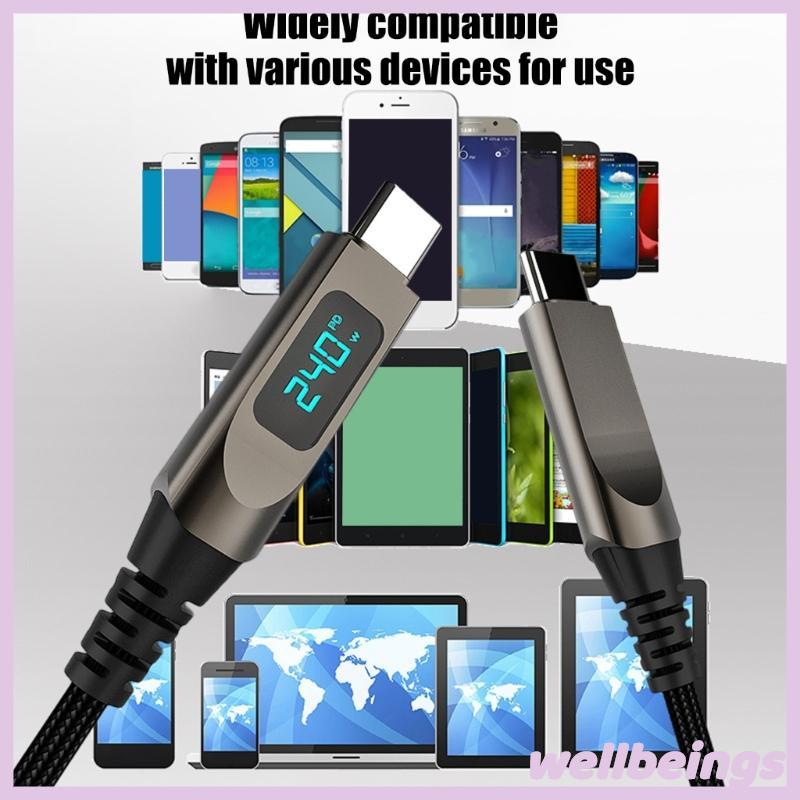 WELL Display LED Carregamento USB C Para Diário 240 W E Transferência Arquivos Uso Mesa