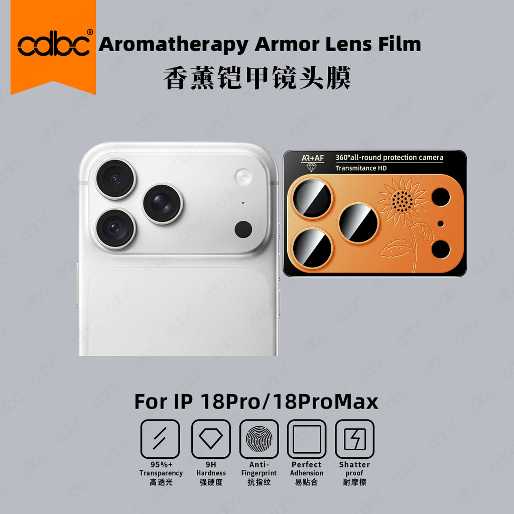 cdbc Para iPhone 18Pro/18ProMax/17Pro/17ProMax Filme De Lente De Armadura De Fragrância De Girassol HD Antiarranhões À P