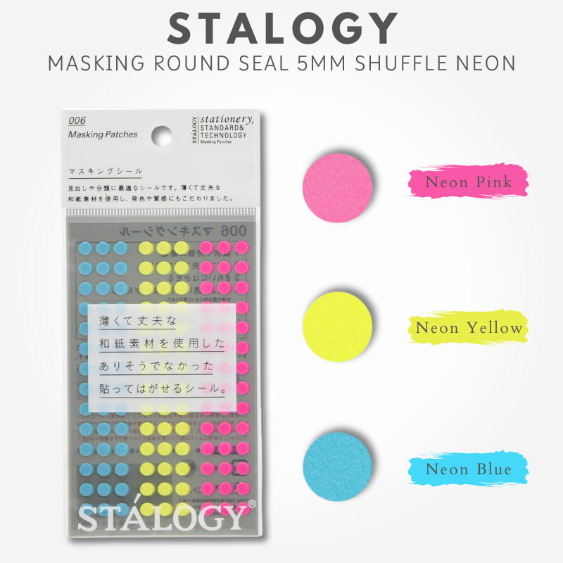 STALOGY Masking Round Seal 5mm Shuffle Neon S2232