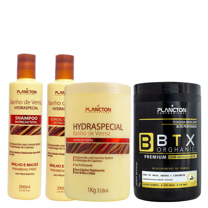 Combo Banho de verniz 1kg +  Btx Premium 1kg  - Plancton Professional
