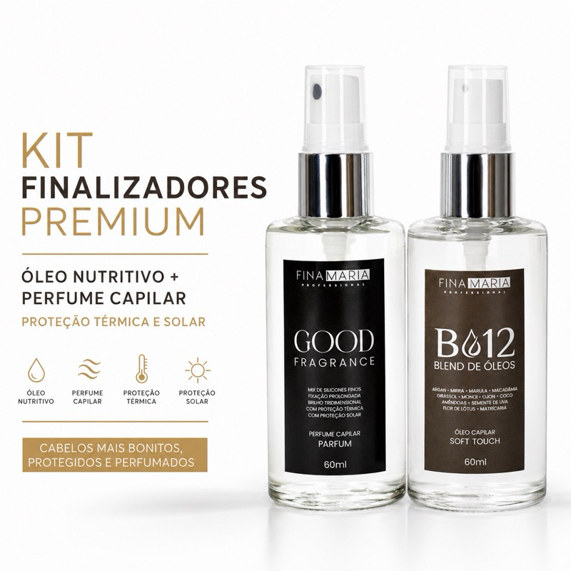KIT ÓLEO NUTRITIVO + PERFUME CAPILAR PREMIUM | FINALIZADORES DE SALÃO | FINA MARIA PROFESSIONAL