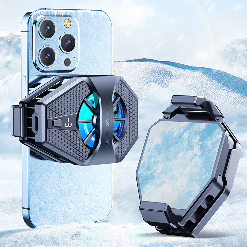 AL-21 Dissipador Celular Clip com Luz RGB: Cooler Jogos Resfriamento Rápido p/ iPhone Samsung