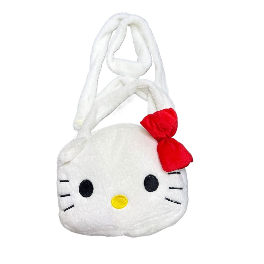 Bolsa de Pelúcia Kawaii – Hello Kitty / Kuromi, Feminina, Macia, Leve, Várias Cores