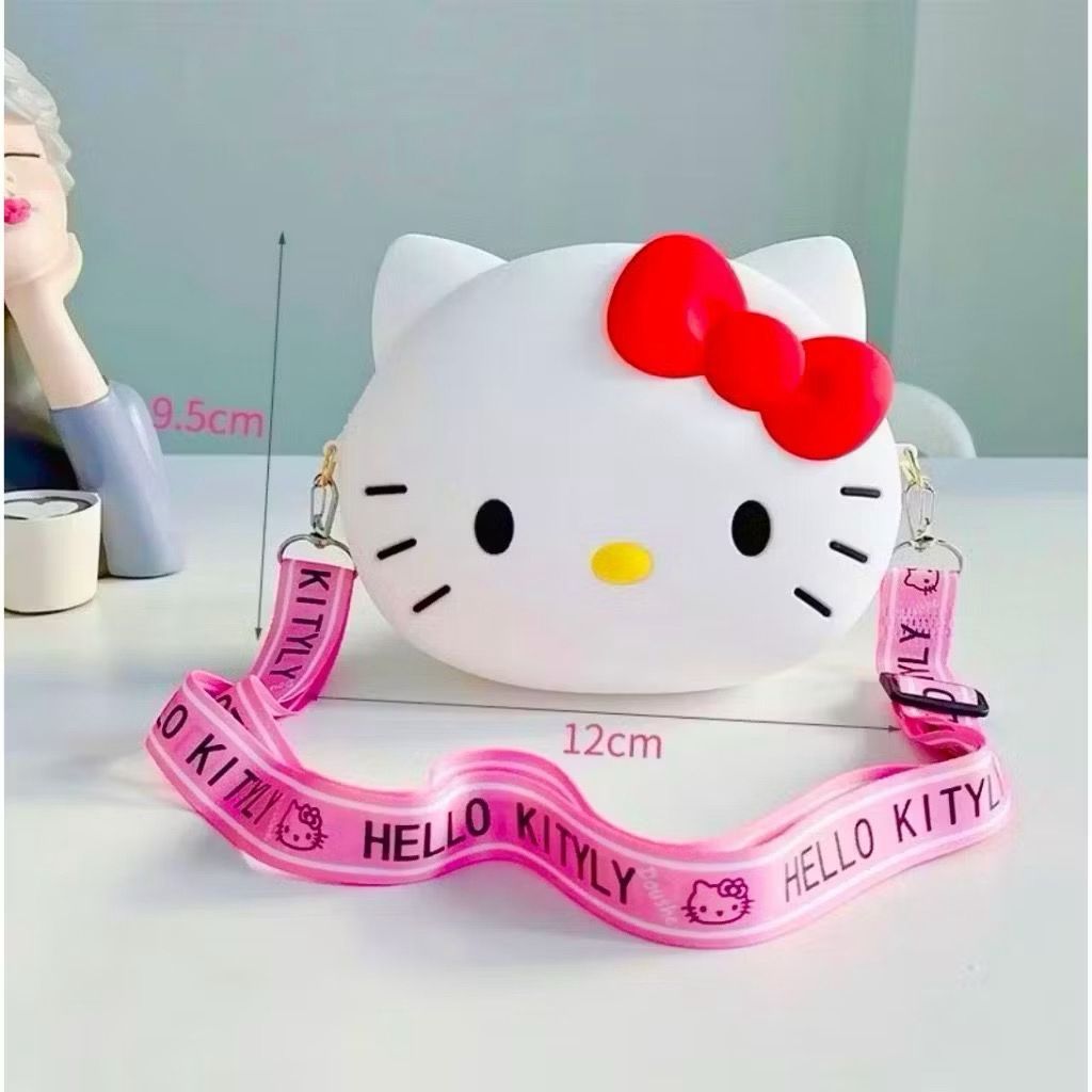 Mini Bolsa Hello Kitty Rosa/Branca – Kawaii, Transversal, Pequena, Leve e Moderna