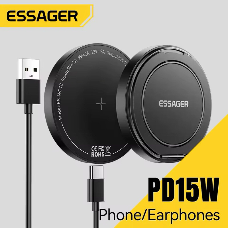 Essager magnético 15w carregador com fio suporte de carregamento rápido para iphone