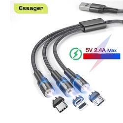 Cabo 3em 1 Type-c/lightning/micro Essager Magnético 1,2m