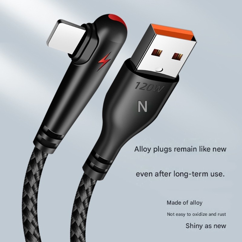 zzz Cabo Adaptador USB De Nylon Trançado Premium Para Tipo C Suporta Carregamento Rápido PD120W Smartphones E Tablets