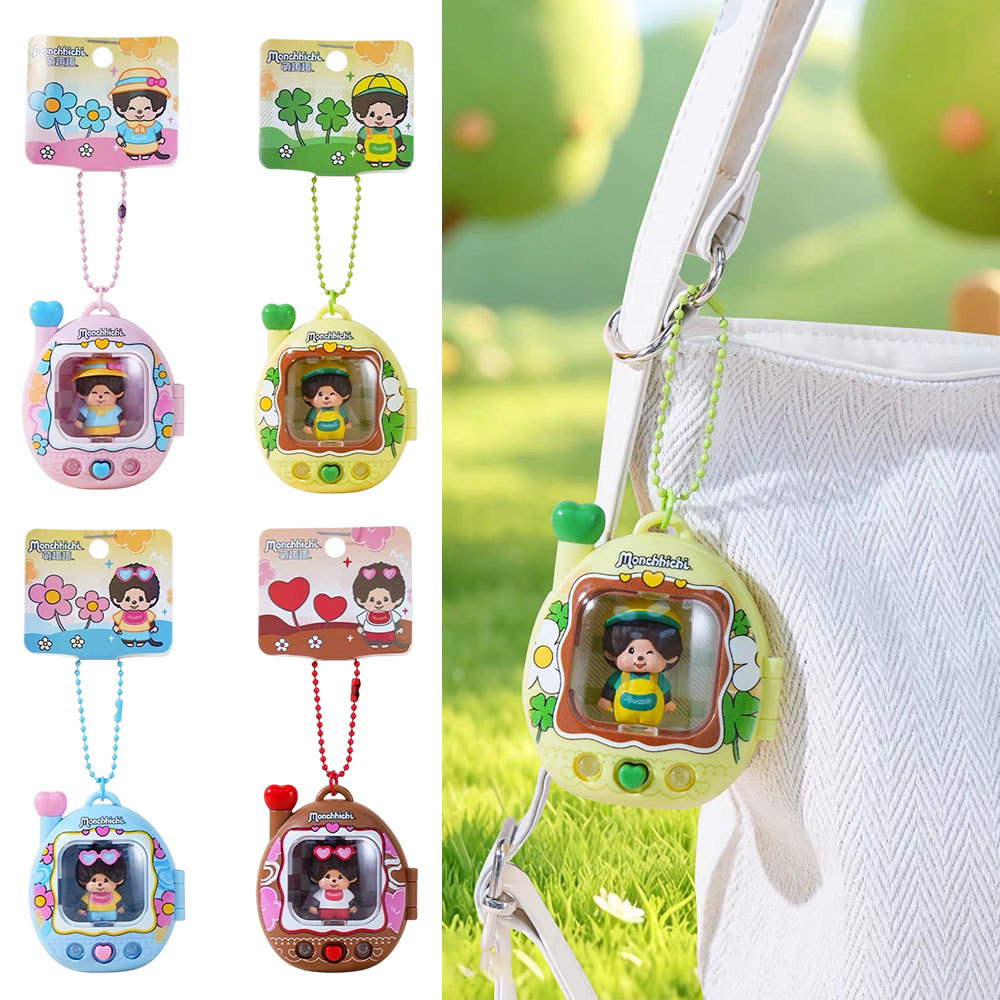 Bonito Monchhichi Light Up Chaveiro LED Glow Boneca Pingente Mochila Ornamento Presente