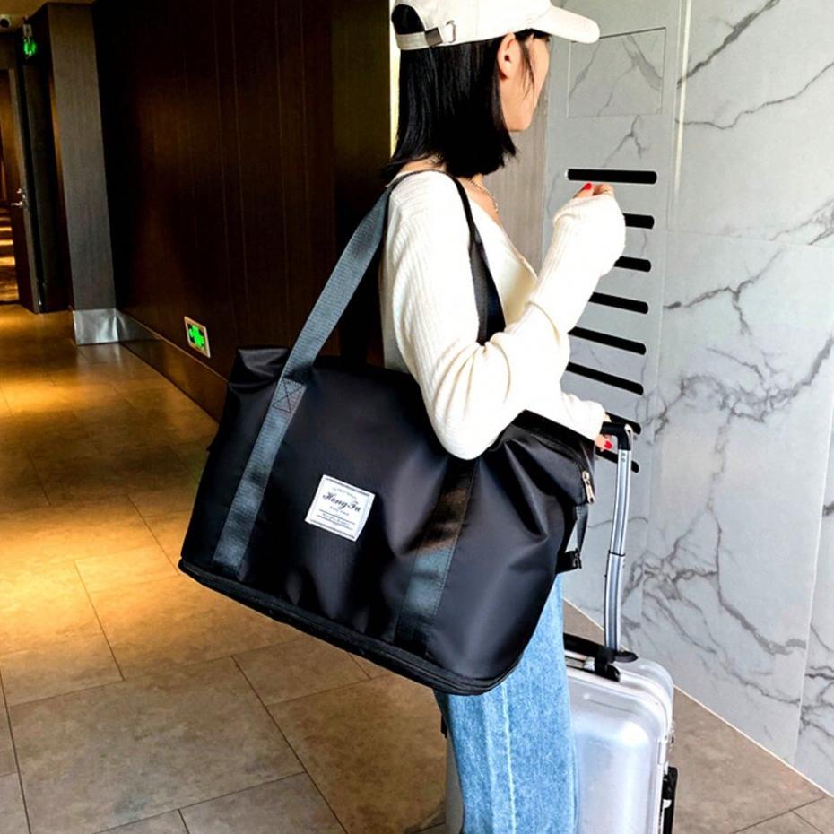 Bolsa Mala Feminina Impermeável Viagem Academia Expansível Dobrável Multi Funcional Grande Capacidade