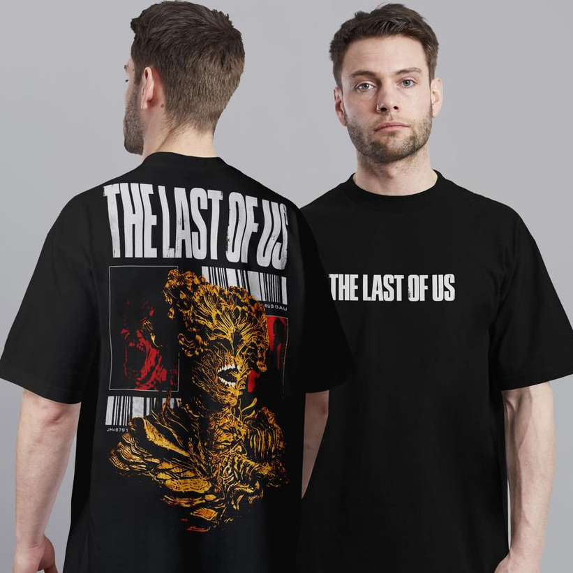 Camiseta Oversized The Last of Us TLOU Jogo Estalador Clicker 100% Algodão Unissex Plus Size Gamer Geek Streetwear