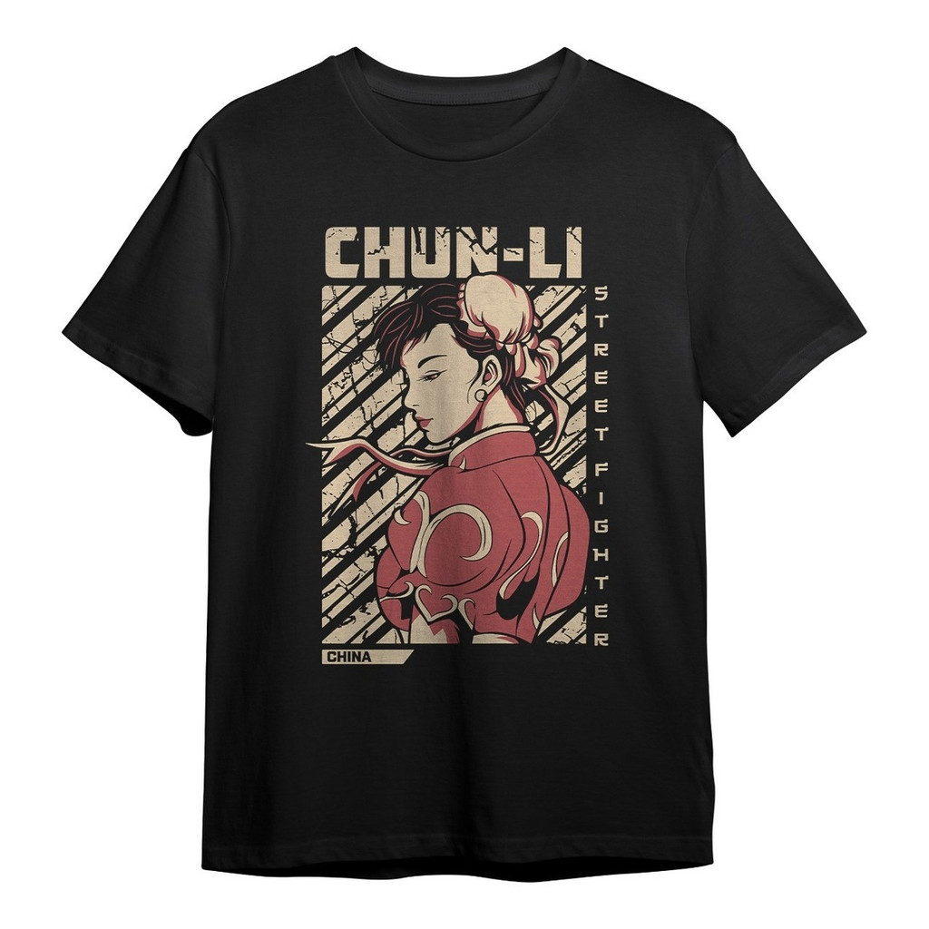 Camiseta Unissex Oversized Plus Size Feminina Masculina   Chun Li Street Fighter Gamer Geek Nerd Blusa Camisa