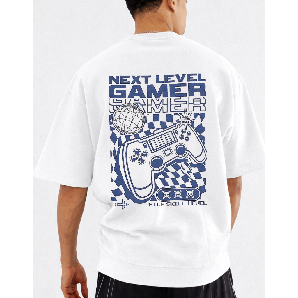 Camiseta Masculina Oversized Next Level Gamer Moda Geek 100% Algodão