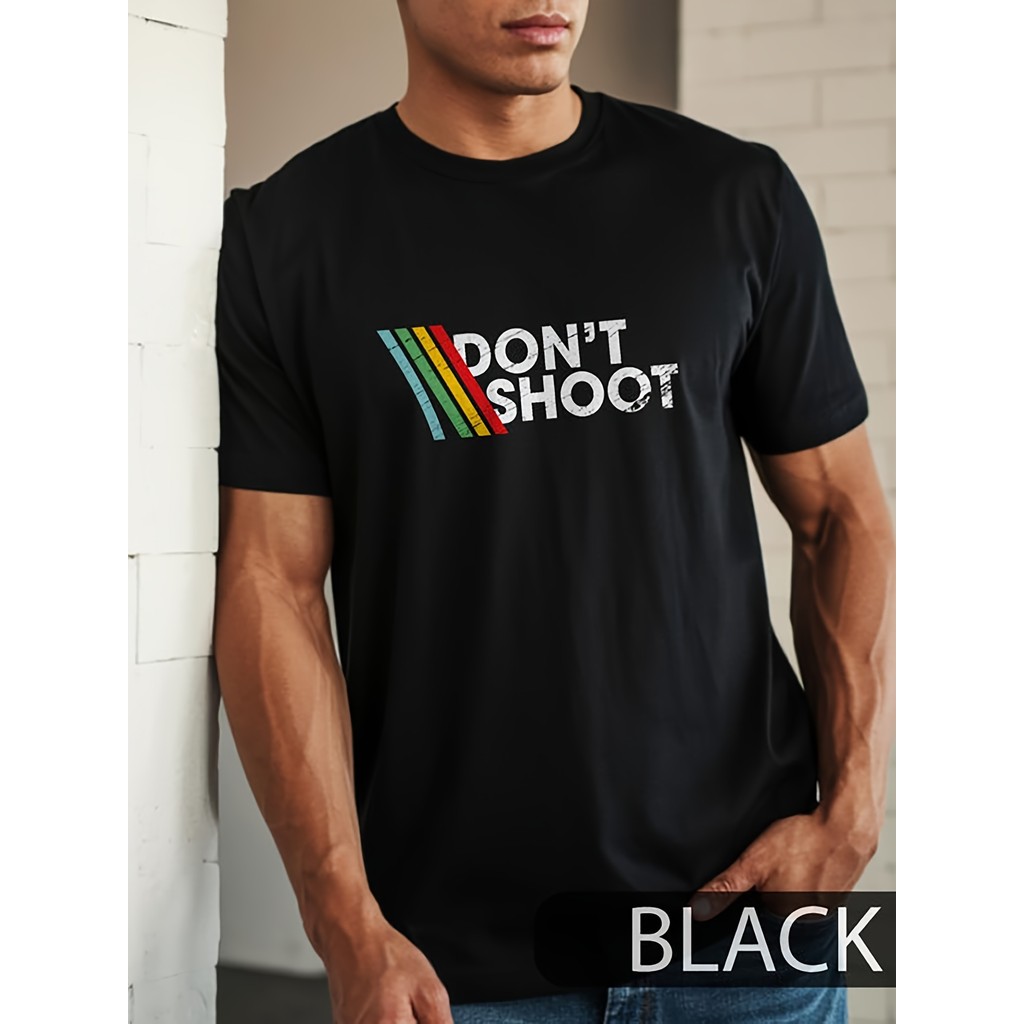 Camiseta Oversized T-shirt Confortáveis Camiseta Unisex Don't Shoot Game Arcade Satírica Distressed Retro Gamer Confortá