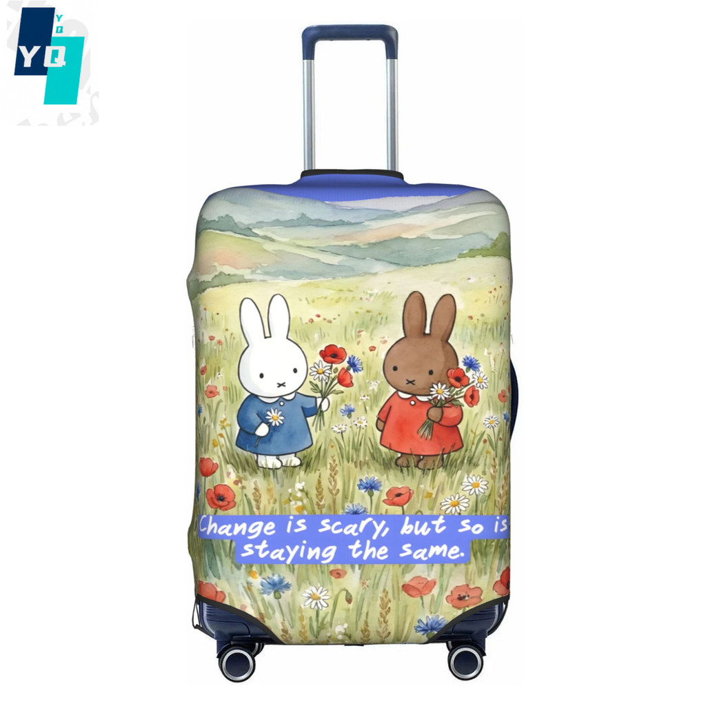 Em Estoque Às Aulas Anime Cute miffy Travel Protetor De Capa De Bagagem Grossa Elástica Para Mala À Prova De Poeira D'ág