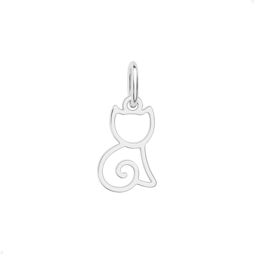Pingente Prata Legítima 925 Silhueta  Gato Design Premium