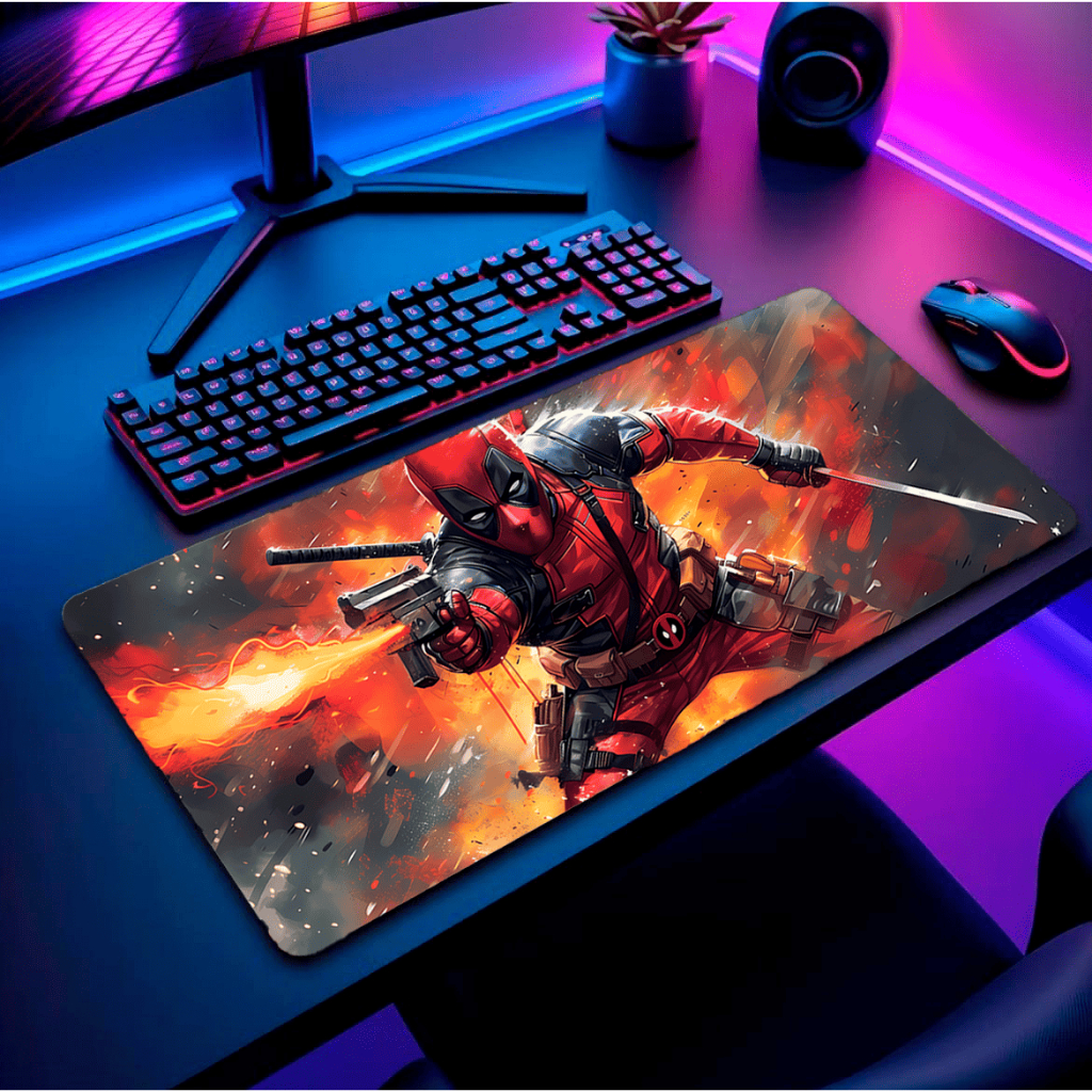 Mouse Pad Gamer RGB Personalizado Grande Anime Heróis Exclusivo 80x30cm Ideal para Home Office