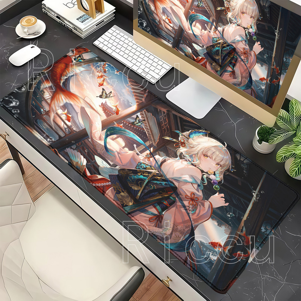 Tapete De Rato Para Jogos De PC Suisui‌ Yangyang Wuthering Waves WuWa Offices Overlock Maior Mousepad Impressão HD Anime