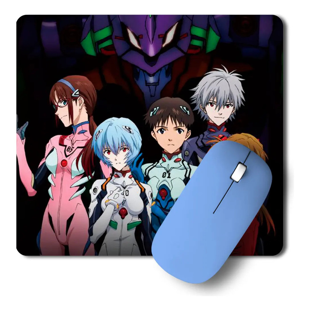 Mousepad Evangelion Asuka e Rei Anime 20x24 cm para Fãs e Home Office