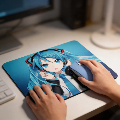 Mousepad Hatsune Miku Vocaloid Anime 20x24 cm para Fãs e Home Office