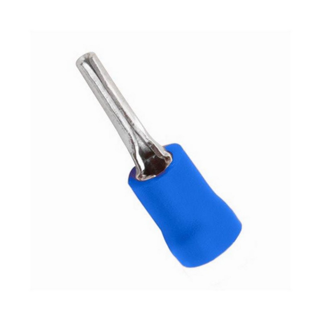 Terminal Pino Agulha Pre Isolado 1,5mm A 2,5mm Azul 100un