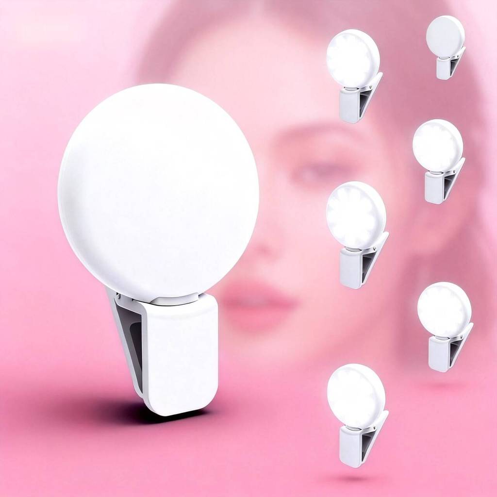 Anel Selfie Luz De Preenchimento Recarregável Bonito LED Ao Vivo Tirar Foto Flash Luzes Para Câmera Telefone