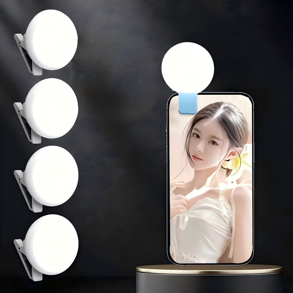 Anel Selfie Luz De Preenchimento Recarregável Bonito LED Ao Vivo Tirar Foto Flash Luzes Para Câmera Telefone