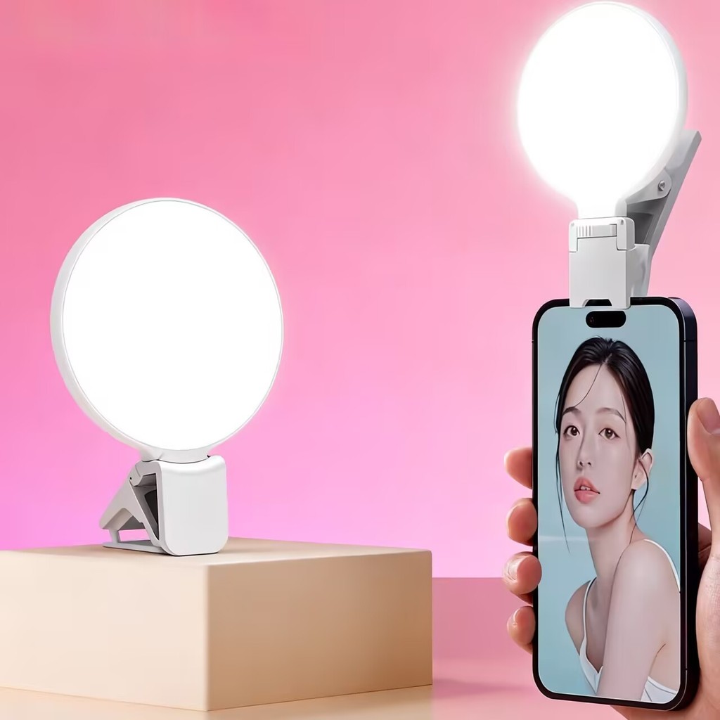 Anel Selfie Luz De Preenchimento Recarregável Bonito LED Ao Vivo Tirar Foto Flash Luzes Para Câmera Telefone