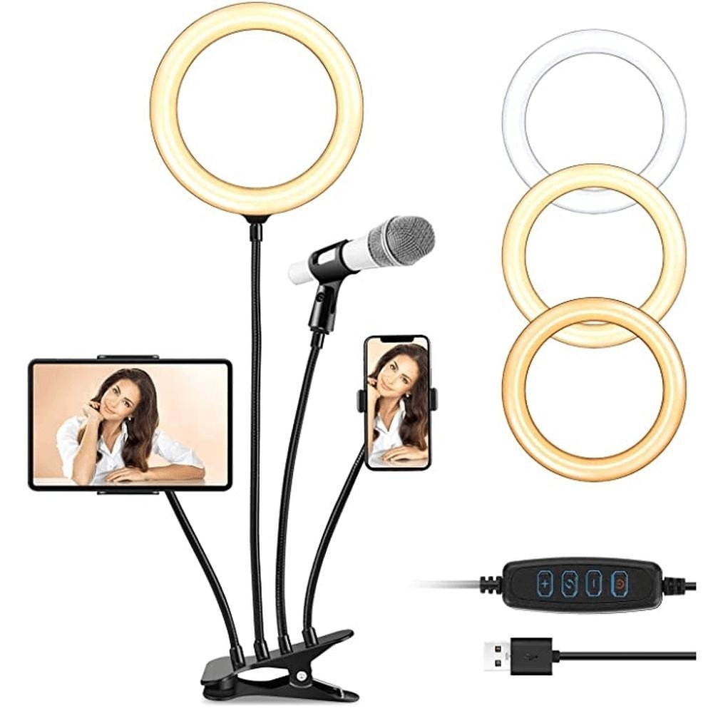 Iluminador Ring Light 8' LED USB 4 em 1 Professional Live Stream