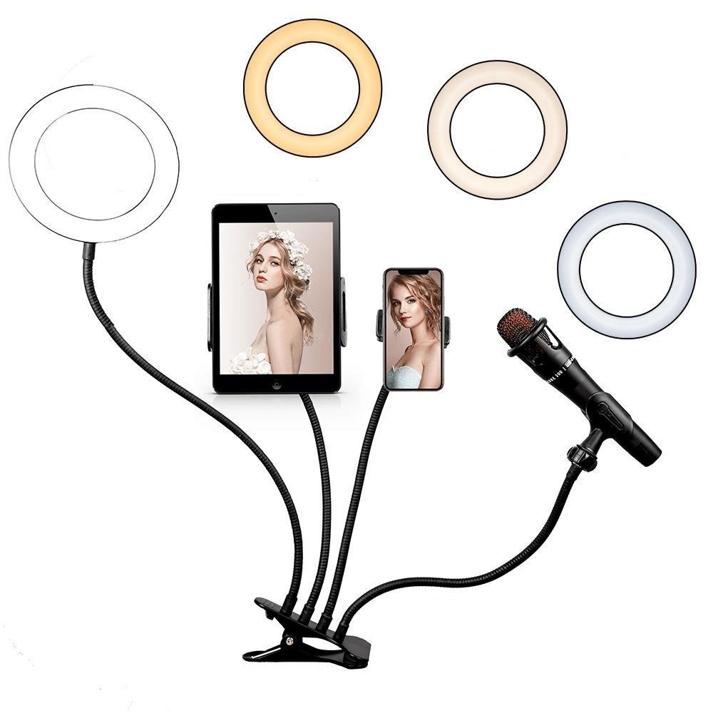 Iluminador Ring Light 6' LED USB 4 em 1 Professional Live Stream
