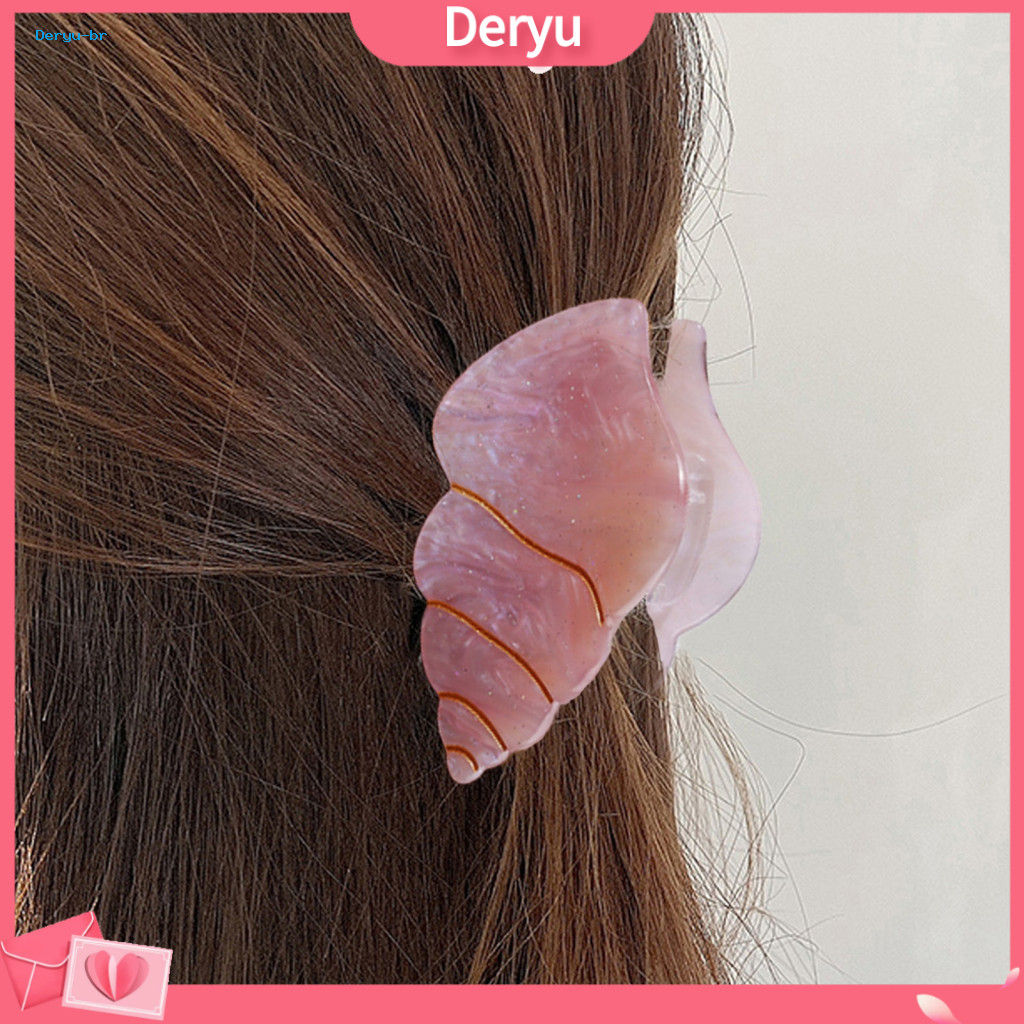 Practical Hair Grip Claw Clip Conch Shape Strong Medium Size Shark for Women Girls Stylish Back Head Shower Accessory Du