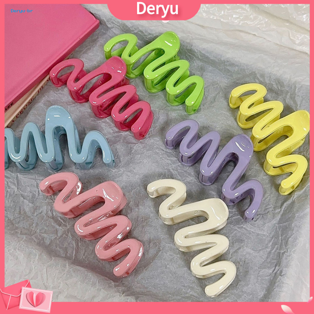 Wave Shape Hair Clip Claw Macaron Color Glossy Back Head Shark Strong Grip Accessories for Women and Girls – for Every
