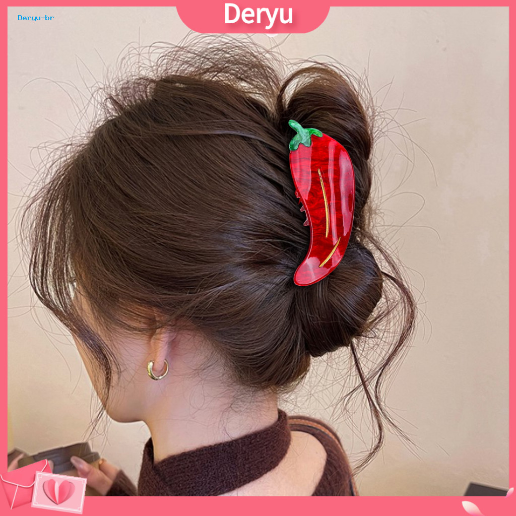 Shark Clip Hair Accessory Transparent Claw for Women – Corn Pepper Design Strong Grip Back Head Easy No-slip Updo for