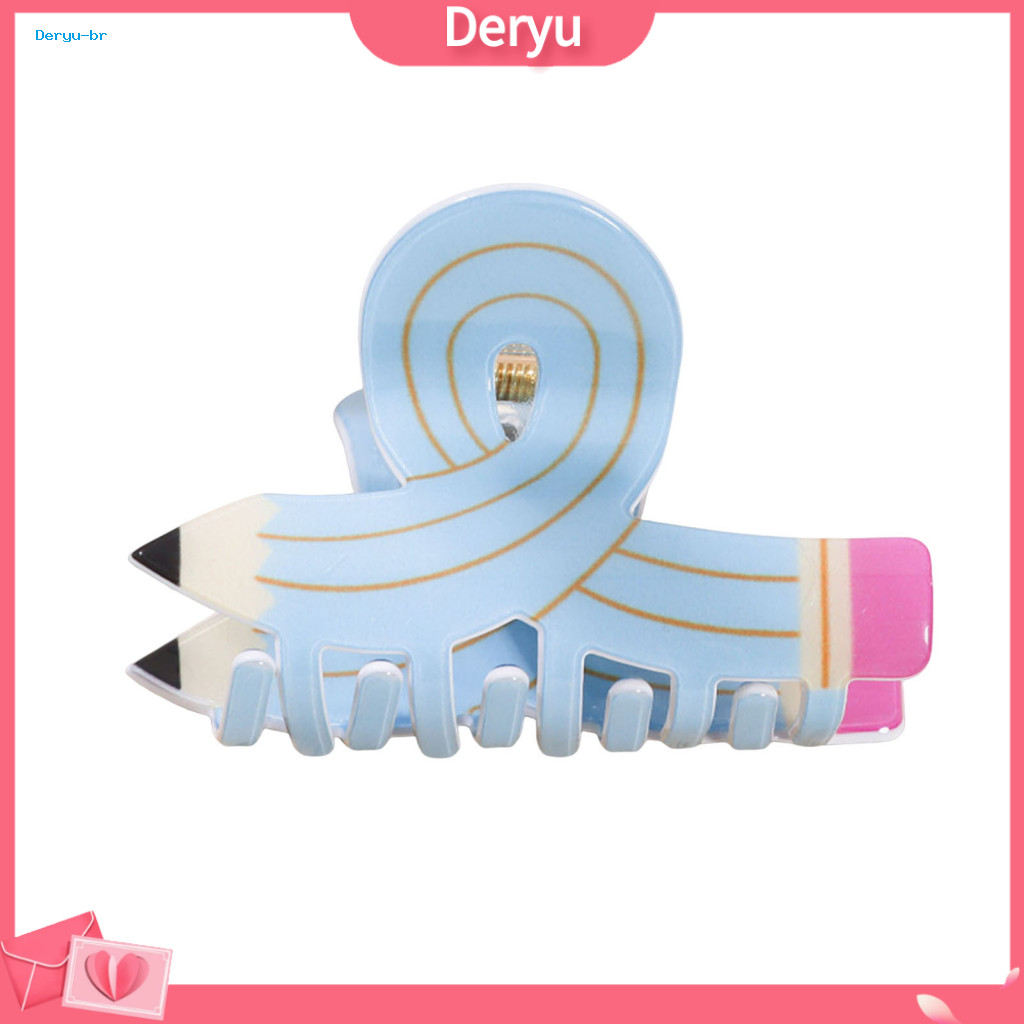 Strong Grip Hair Clip Cartoon Pencil Design Claw Medium Size Anti-slip Teeth Back Head Accessory for Women Girls Southea