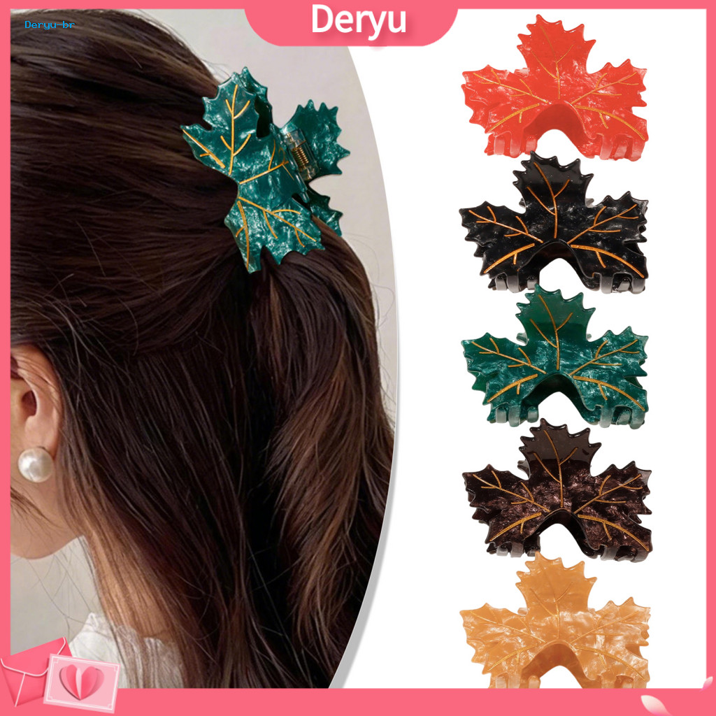 Practical Hair Grip Maple Leaf Claw Clip for Women – Anti-slip Shark Teeth Design Versatile Back Head Accessory for Sh