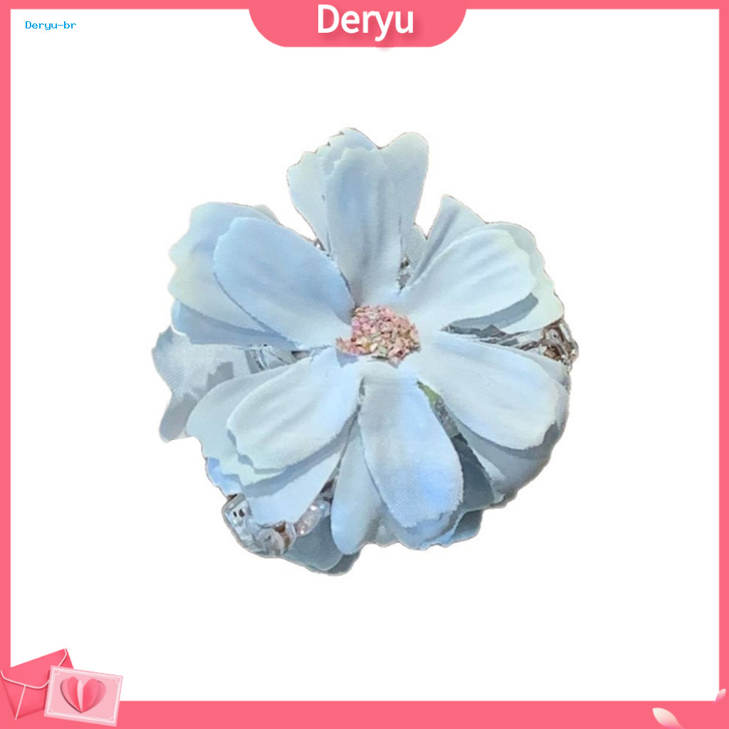 Side Hair Pin 3d Flower Clip for Women Simulated Floral Back Hairpin Fairy Style Beach Vacation Accessory Elegant Summer