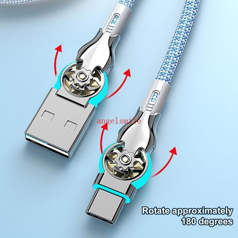 Elegant Angled USB Para Carregamento Tipo C Linha Ergonômica Trançada
